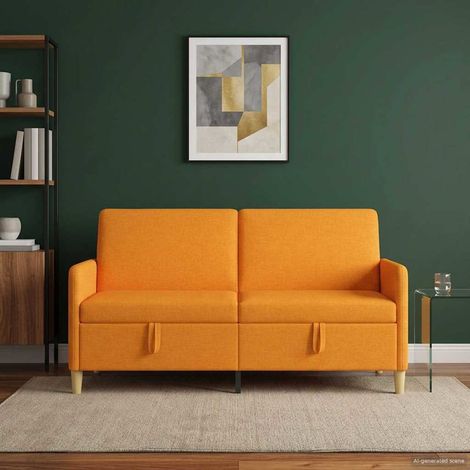 vidaXL Sofa avec rangement Jaune foncé 172 x 78 x 87 cm Polyester (1/5)