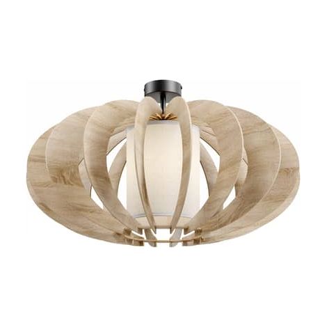 [GEBRAUCHT] B-Ware Euluna Deckenlampe Modern A L Mit Holz Lamellen ø 60 Cm Deckenlampe Lampe E27281
