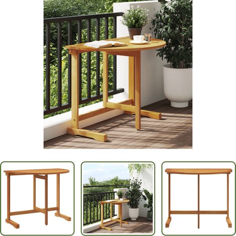 Table extérieure -  Table pliable de balcon 90x60x72 cm bois d'acacia solide (1/5)