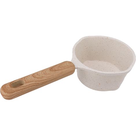 Casserole antiadhésive petite casserole blanche à fond plat pour lait et friture, multifonctionnelle (1/5)