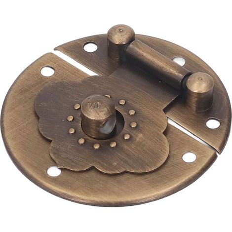 Serrure décorative en cuivre pour coffre en bois, fermoir vintage pour boîte à vin ou coffret de mariage, finition bronze antique. (1/5)