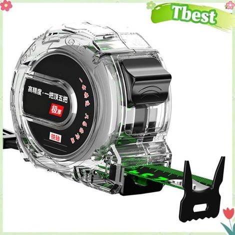 Tbest ruban à mesurer épais Ruban à mesurer rétractable en acier inoxydable galvanisé épais, mercerie reglette 10 m / 32,8 pieds (1/5)
