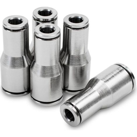 2 Pcs Tubes de 8mm à 10mm OD Laiton nickelé Raccord droit réducteur Push to Connect Pneumatique Push Lock