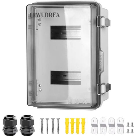 Coffret Electrique Etanche pour l'extérieur - Boîtier de distribution IP65 apparent pour 12 modules avec porte transparente et porte intégrée - Boîtier électrique DIY en plastique ABS Boîtier (1/5)