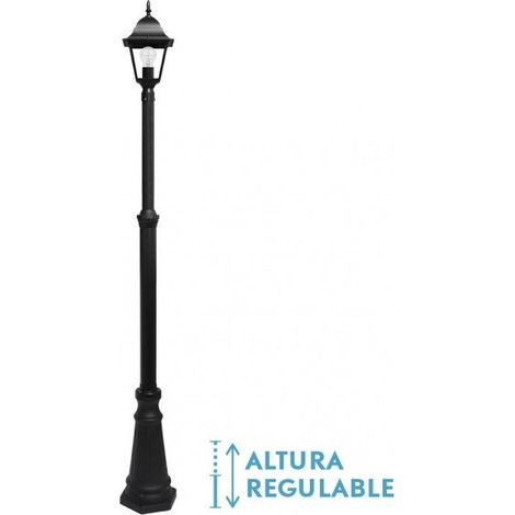 Lampione Spica da esterno in alluminio 1xe27 nero ip44 220x20x20x20 cm regolabile in altezza (1/3)