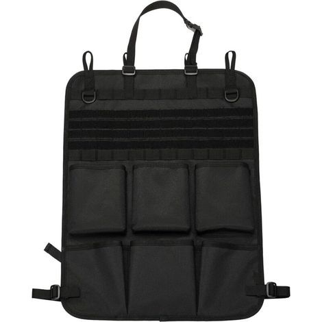 Sac de rangement tactique pour siège arrière de voiture, sac de rangement pour protection de dossier, sac de rangement pour siège, noir (1/4)