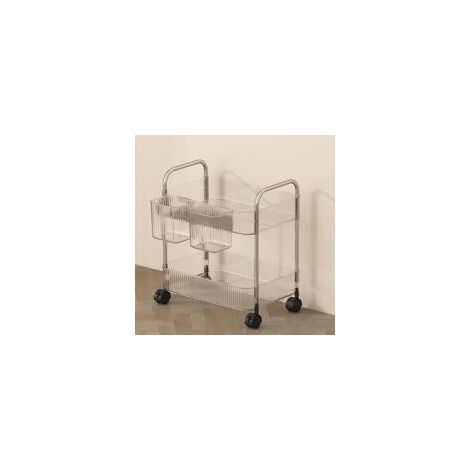 Aufbewahrungsorganizer aus transparentem Acryl, Kosmetikwagen, Badezimmer-Organizer, Nachttisch-Organizer, 2-stöckig – Crezuo (1/4)