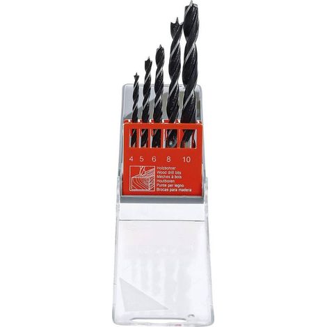 Jeu de Mèches Bois 4-10 mm - 5 pcs - Acier Durable - Perçage Précis et Efficace, Pro - D-Work