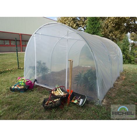 Serre de jardin pied droit 3x4m50 1 porte zippee (13,50m2) FABRICATION FRANCAISE (1/3)