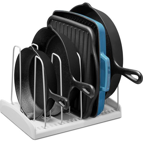 Support de batterie de cuisine réglable en acier allié en plastique blanc (1/5)