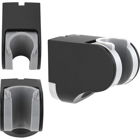 Support de douche FTVOGUE pour salle de bain, support de pommeau de douche en ABS noir mat, installation par double vis, angle réglable de 0 à 100 °C (32 à 212 °F) pour douchette à main. (1/5)