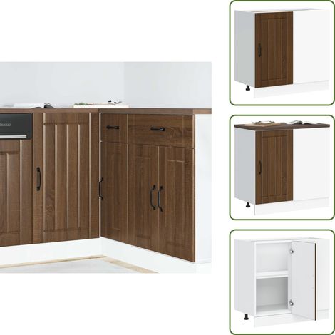 vidaXL Meuble de base de lavabo Lucca chêne marron bois d'ingénierie (1/5)