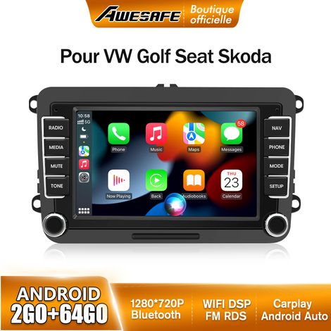 AWESAFE Autoradio Android 13 pour Golf 5 6 VW Passat Polo Seat Skoda 2Go+64Go avec 7'' Écran Tactile Carplay Android Auto GPS (1/5)