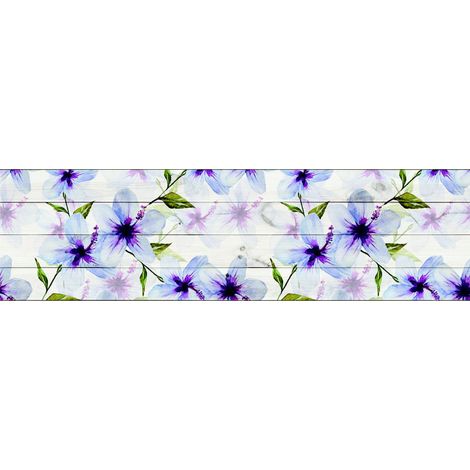 Frise auto-collante Fleurs multicolores - 1 rouleau de 14 cm x 500 cm (1/3)