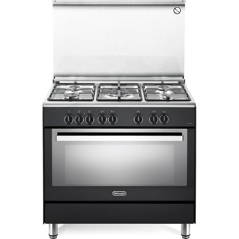De’Longhi PEMA 96 SG. Tipo di prodotto: Cucina, Colore del prodotto: Nero, Tipo di controllo: Manopola. Tipo di piano cottura: Gas, Numero totale di fuochi: 5 Fornello(i), Numero di fuochi: 5 Forne...