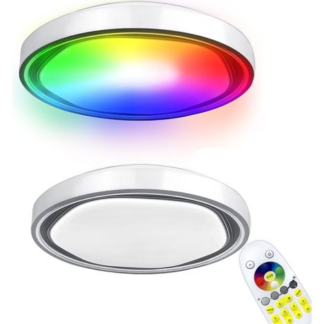 Deckenlampe 60W RGB LED Deckenleuchte φ50x8cm Deckenleuchten mit Fernbedienungen Modern Acryl Lampe Wohnzimmer Küchenlampe ABS+Metall Deckenbeleuchtung (ohne Sternenhimmel-Effekt) NAIZY (1/5)