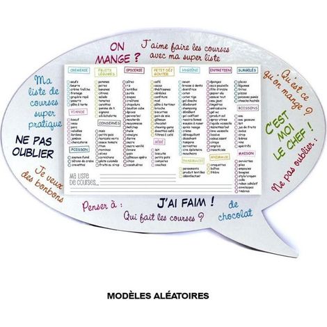 Memo Aimanté - CMP - Liste de Course Magnétique - 52 Feuillets Détachables - 35x25 cm - Design Contemporain