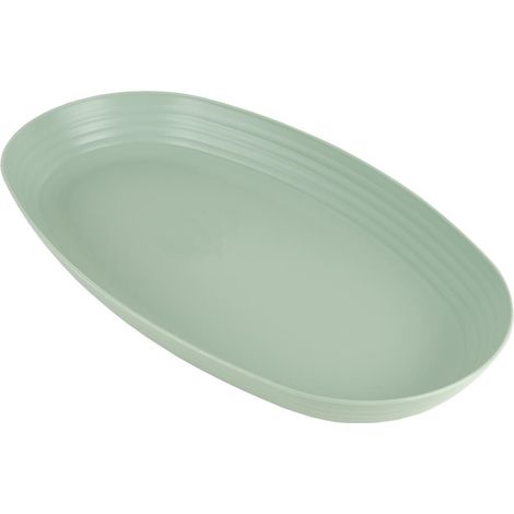 Fuente Ovalada Verde Agua 39 X22x 4,5 cm Modelo Nara 2000ml