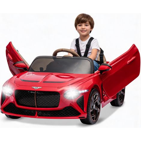 Voiture électrique enfant 12V de élégant Bacalar sous licence, 1 place - Télécommande parentale 2,4 GHz - Portes ciseaux, suspension, 3 vitesses, LED, klaxon, MP3 USB/AUX/sans fil - Couleur: rougeâtre (1/5)
