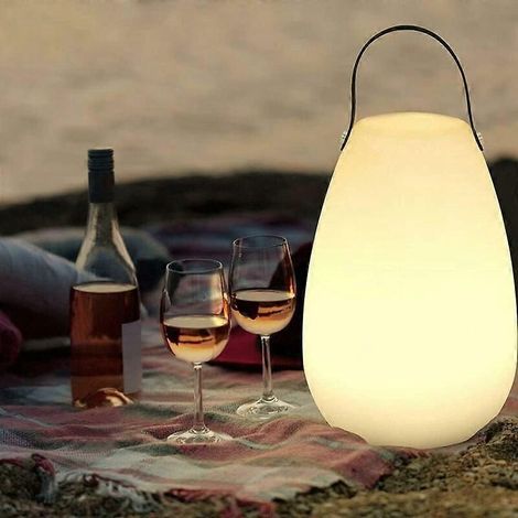 Grande lampe d'extérieur sans fil avec télécommande - Portable - LED multicolore - Rechargeable - Étanche - Sans fil - Intensité variable