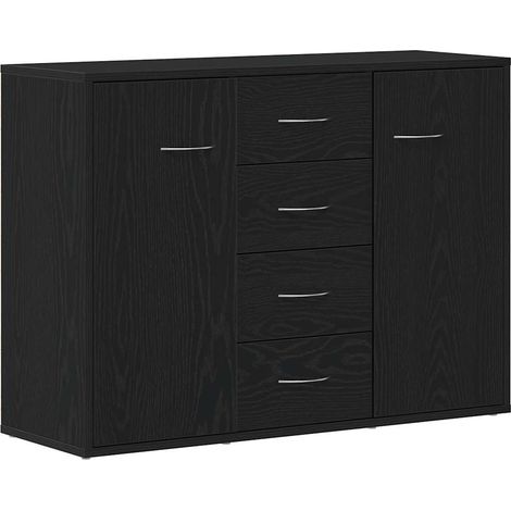 Sideboard Black Oak 88x30x64 cm Engineered Wood vidaXL
