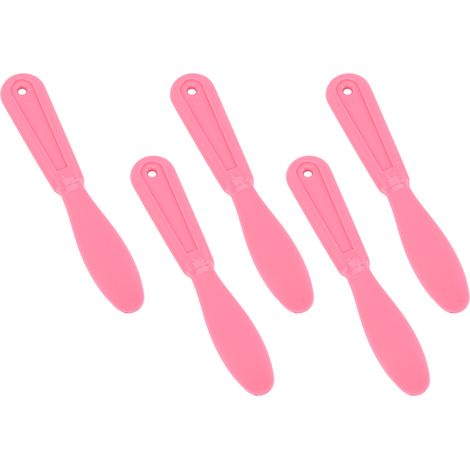 5 Spatules à Plâtre en Plastique, Design Ergonomique, Faciles à Nettoyer, Résistantes à l'Usure, pour Mélanger et Remuer, Rouge Rose (1/5)