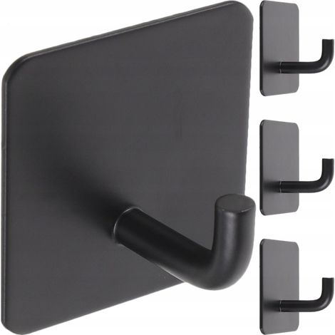 Portasciugamani e appendiabiti in acciaio inox 304 nero (set di componenti) (1/5)