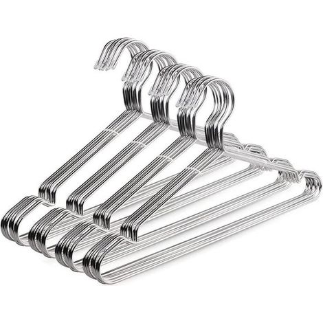 20 cintres métalliques, robustes et durables, en acier inoxydable ultra-fin, peu encombrants, 3,2 mm d'épaisseur, pour un usage domestique, en acier inoxydable... (1/5)
