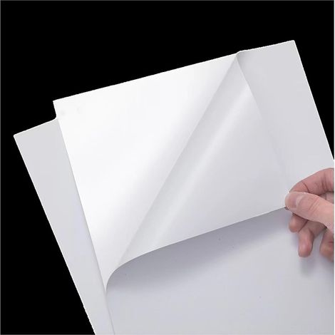 Lot de 10 feuilles de papier autocollant en vinyle blanc A4 imperméable pour imprimante jet d'encre et impression laser et jet d'encre (1/5)