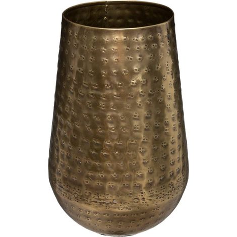 Vaso oasis in metallo dorato martellato h23cm - Atmosphera créateur d'intérieur