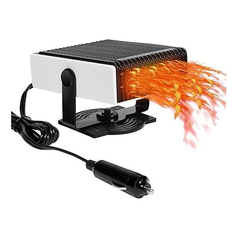 Autoheizung, 12V 150W Autolüfterheizung, Scheibenenteiser und -entfeuchter, 2-in-1 Kühl- und Heizlüfter mit 360° drehbarem Sockel