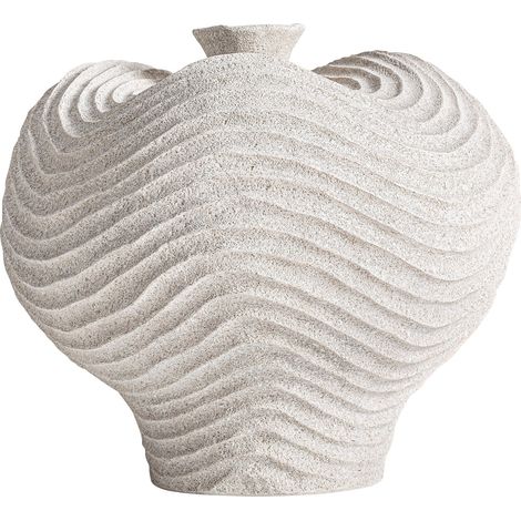 Vase contemporain en résine finition artisanale blanc épuré - Blanc pur finition mate artisanale (1/3)