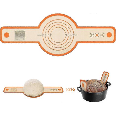Pince à pain en silicone pour cocotte en fonte, revêtement antiadhésif et résistant à la chaleur avec longs manches.-AquaForge (1/5)