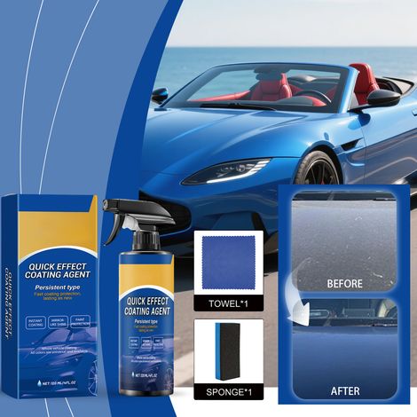 Autolackversiegelung, Lackschutzmittel, Glanzauffrischer, Autopflegespray – 120 ml + 1 Tuch + 1 Schwamm -- BIEMMEDUE (1/5)