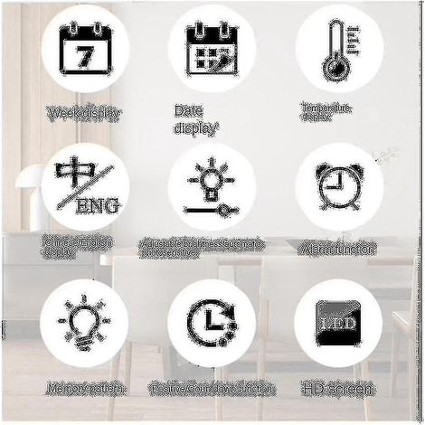 Réveil numérique de bureau avec écran LED, horloge de chevet moderne pour chambre à coucher, horloge LED pour bureau à domicile. (1/5)