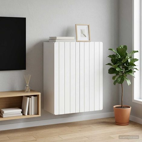 vidaXL Mobiletto a muro Bianco 59 x 31 x 64 cm Legno ingegnerizzato (1/5)