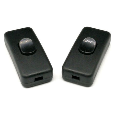 Lot de 3 interrupteurs de lampe avec cordon intermédiaire 250 V/2 A de remplacement pour lampadaire et lampe de table Interrupteur de lampe en ligne 2 lignes (noir) (1/5)