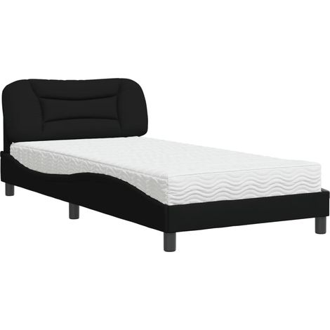 Lit simple,Lit adulte,Lit avec matelas noir 100x200 cm tissu CFW25446 (1/5)