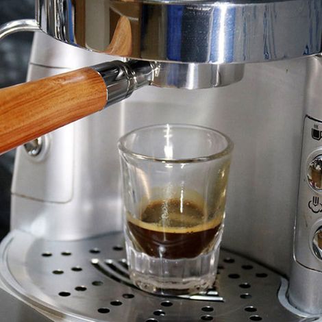 Aoresac 51mm Coffee Bottomless Portafilter with Filter Basket& Wooden Handle Replacement for Delonghi EC680 EC685 Coffee Machine Tool Reusable Alloy Coffee Extraction Accessories (1/3)