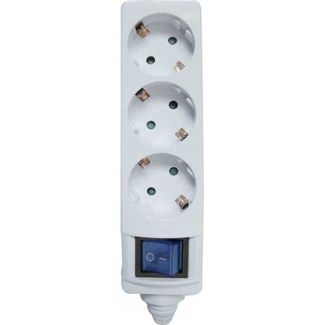 ORION91 3-Socket Plug Extension White Base SpazioLuzio Elec BS.2, featuring a wireless design for convenient power access in any space.