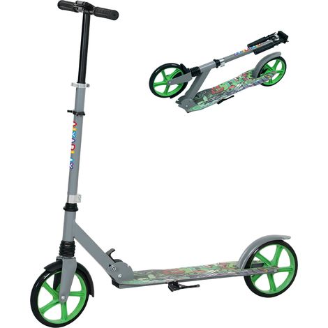 Trottinette enfant 2 roues 6-12 ans verte grande vitesse