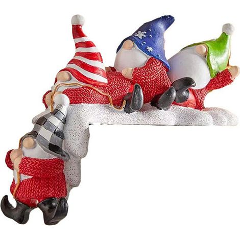 Muñeco de gnomo sin rostro, gnomos navideños de resina, decoraciones navideñas coloridas para mesa y estantería, regalo de Navidad. (1/5)
