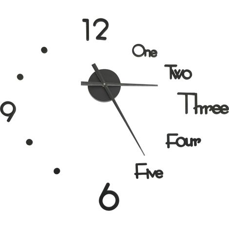 Horloge murale,Pendule murale 3D Design moderne Noir 100 cm XXL CFW168106 (1/5)
