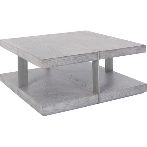 Verrazano-Table basse 100 cm en MDF Gris Argent (1/2)
