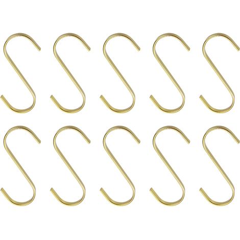 10 pièces Flach S Haken 3.9" Plattiert Metall Hängehaken 7.6mm Breite (1/5)