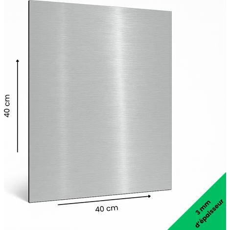 Panneau aluminium composite brossé 400x400 mm – Épaisseur 3 mm – Plaque rigide déco ou pro, intérieur/extérieur (1/5)