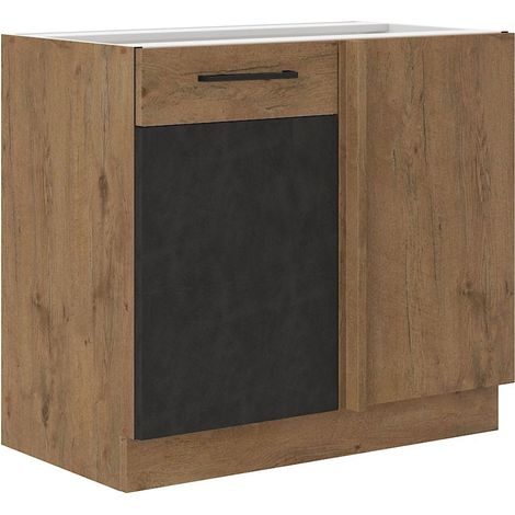 Vigo Eckunterschrank 105 cm Eiche Lancelot Matera Grau Küchenzeile Einbauküche (1/4)