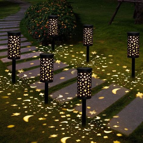 Lamps Solar Garden 6 Pieces lighting Solar Outdoor waterproof Light Solar Outdoor to LED lighting Solar Garden Decoration for Walkway Fireplaces Patio Lawn Landscape Party Christmas- (1/5)