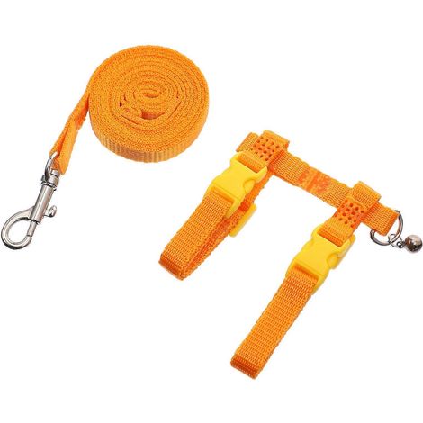 Cuerda para tirar de mascotas pequeñas con 6 correas de arnés naranjas. (1/5)
