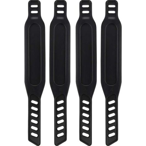 Exercise Bike Pedal Straps, Easy Adjust Rubber Straps, Universal Straps for Exercise Bikes or Gym, 2 Pairs, Black - (1/5)